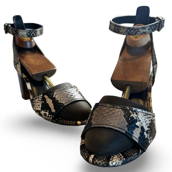 Coach Black and Gray Snake Print Sandals - Picture 10 of 10